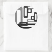 Sticker Rond Rectangles stylisées gris/noir (Sac)