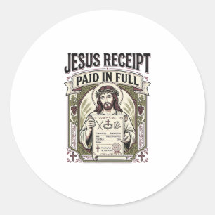 Sticker Rond Reçu de Jésus payé en totalité Reçu de Jésus payé