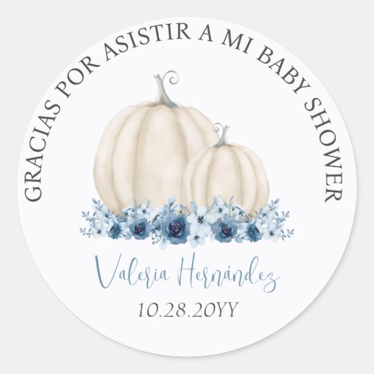 Sticker Rond Recuerdos Baby shower para Niño (Devant)