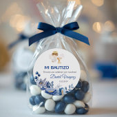 Sticker Rond Recuerdos Bautizo Garçon Angel Baptême Faveurs Cad