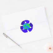 Sticker Rond recyclage bleu (Enveloppe)