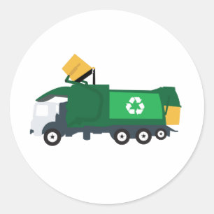 Sticker Rond Recyclage Camion à ordures