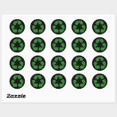Sticker Rond recyclage de plaid (Feuille)