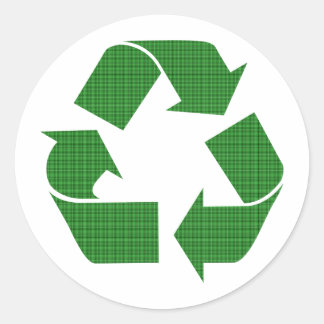 Sticker Rond recyclage de plaid
