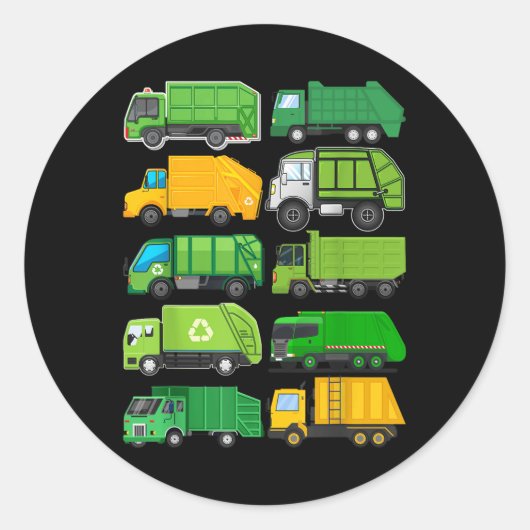 Sticker Rond Recyclage des déchets de déchets de camionnette An (Devant)