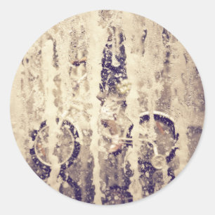 Sticker Rond Recyclage sous la pluie