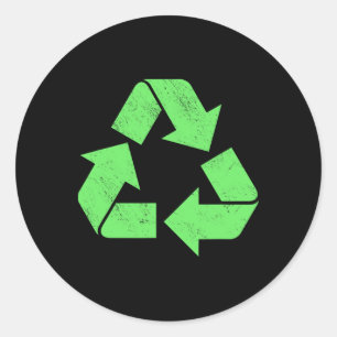 Sticker Rond Recyclage Vintage Logo écologiste Recyclage Ea
