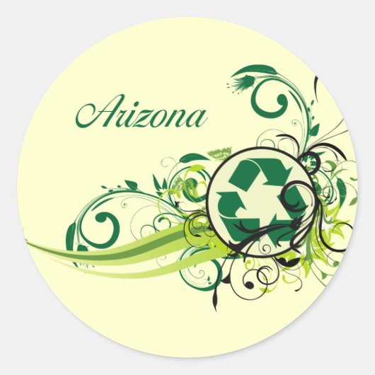 Sticker Rond Recycle Arizona (Devant)