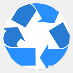 Sticker Rond recycle bleu clair
