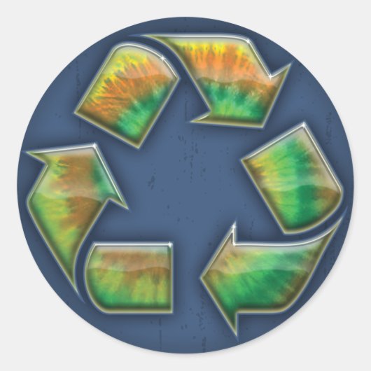 Sticker Rond Recycle - Cravate-Dye (Devant)