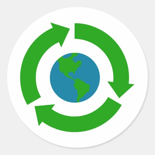 Sticker Rond Recycle Earth Logo Design (Devant)