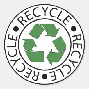 Sticker Rond Recycle Green Center Logo