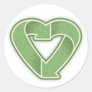 Sticker Rond Recycle Heart -grn