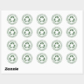 Sticker Rond Recycle ~ Recyclable Réutiliser la Terre verte (Feuille)