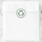 Sticker Rond Recycle ~ Recyclable Réutiliser la Terre verte (Sac)