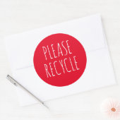 Sticker Rond Recycle Réutiliser Save the Planet Green (Enveloppe)