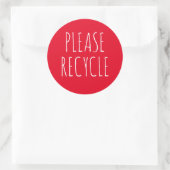 Sticker Rond Recycle Réutiliser Save the Planet Green (Sac)