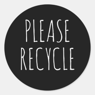 Sticker Rond Recycle Réutiliser Save the Planet Green
