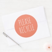 Sticker Rond Recycle Réutiliser Save the Planet Green (Enveloppe)
