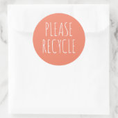 Sticker Rond Recycle Réutiliser Save the Planet Green (Sac)