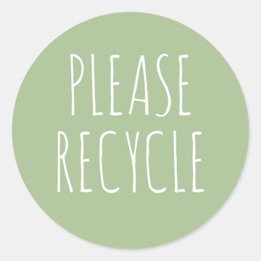 Sticker Rond Recycle Réutiliser Save the Planet Green (Devant)