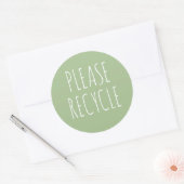 Sticker Rond Recycle Réutiliser Save the Planet Green (Enveloppe)