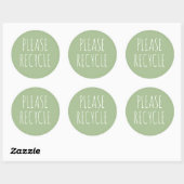 Sticker Rond Recycle Réutiliser Save the Planet Green (Feuille)