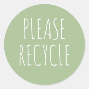 Sticker Rond Recycle Réutiliser Save the Planet Green