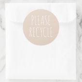 Sticker Rond Recycle Réutiliser Save the Planet Green (Sac)