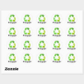 Sticker Rond Recycle Symbole ! (Feuille)