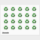 Sticker Rond Recycler et réutiliser le symbole - Enregistrer la (Feuille)