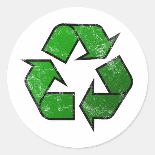 Sticker Rond Recycler et réutiliser le symbole - Enregistrer la (Devant)