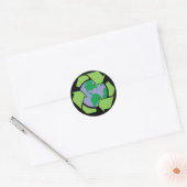 Sticker Rond Recycler la Terre (Enveloppe)