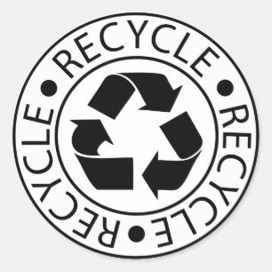 Sticker Rond Recycler le logo noir
