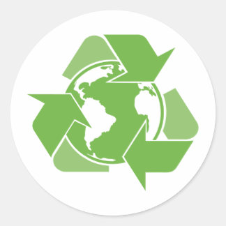 Sticker Rond Recycler le vert de la Terre