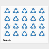 Sticker Rond Recycler les flèches bleues (Feuille)