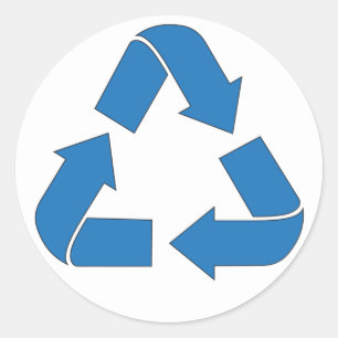 Sticker Rond Recycler les flèches bleues