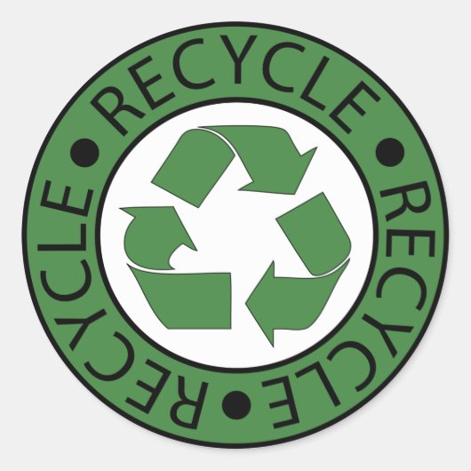 Sticker Rond Recycler les lettres BK du logo vert (Devant)