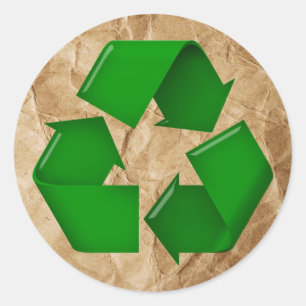 Sticker Rond Recycler - Papier grumplé