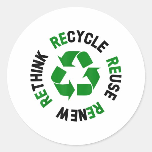 Sticker Rond Recycler réutiliser Renouveler l'environnement de (Devant)
