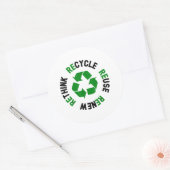 Sticker Rond Recycler réutiliser Renouveler l'environnement de (Enveloppe)