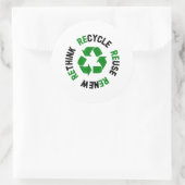 Sticker Rond Recycler réutiliser Renouveler l'environnement de (Sac)
