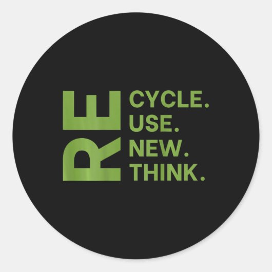 Sticker Rond Recycler réutiliser Renouveler l'environnement de (Devant)