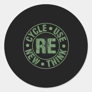 Sticker Rond Recycler réutiliser renouveler repenser crise envi