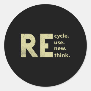 Sticker Rond Recycler réutiliser Renouveler Repenser Jour des t