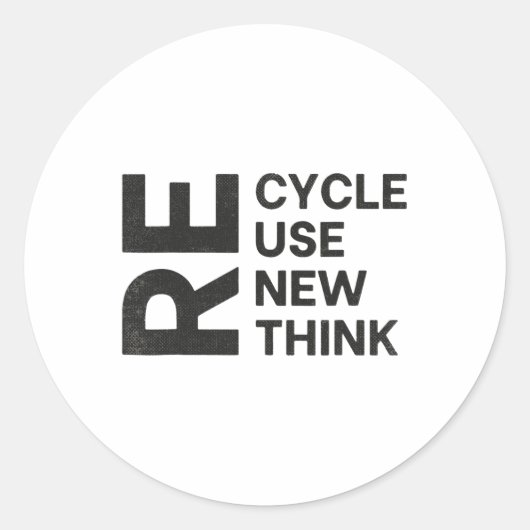 Sticker Rond Recycler réutiliser réutiliser réutiliser réutilis (Devant)