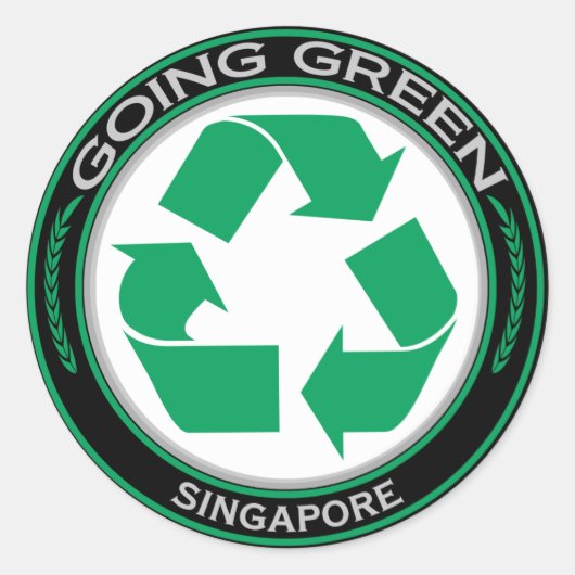 Sticker Rond Recycler Singapour (Devant)