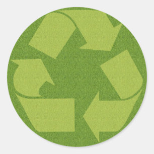 Sticker Rond Recycler Symbole Grass