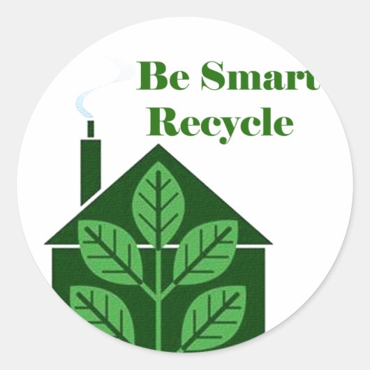 Sticker Rond Recyle Soyez intelligent Problèmes De l'environnem (Devant)
