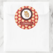 Sticker Rond Red Ajouter Votre Nom Hamster (Sac)